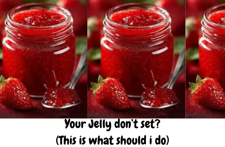 Runny jelly in a glass jar showing a jelly that won’t set and needs fixing through re-boiling and proper pectin balance.