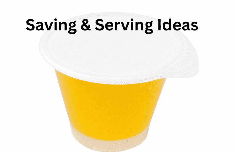 Single-serve passion fruit jelly cup with a plain white lid and clear jelly.